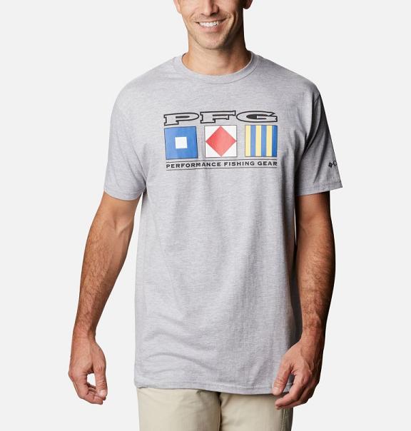 Columbia PFG T-Shirt Grey For Men's NZ1457 New Zealand